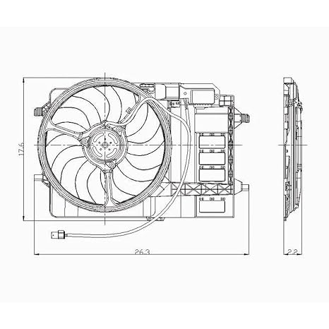 CPP Single Cooling Fan for 2003-2008 Mini Cooper MC3115102