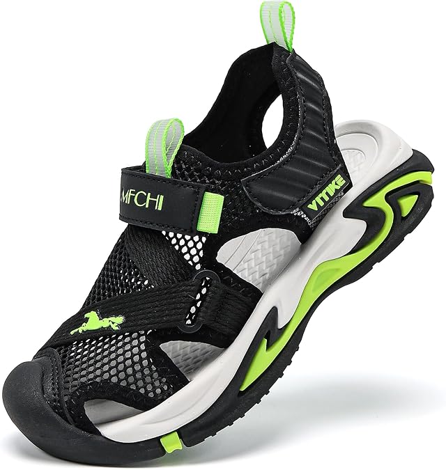 JMFCHI Boys Sandals Kids Sports Sandals Outdoor Sandals Hiking Athletic Closed-Toe Beach Sandals Girls Summer Pool shoes Water shoes Quick-Drying for Toddler Little Kid Big Kid