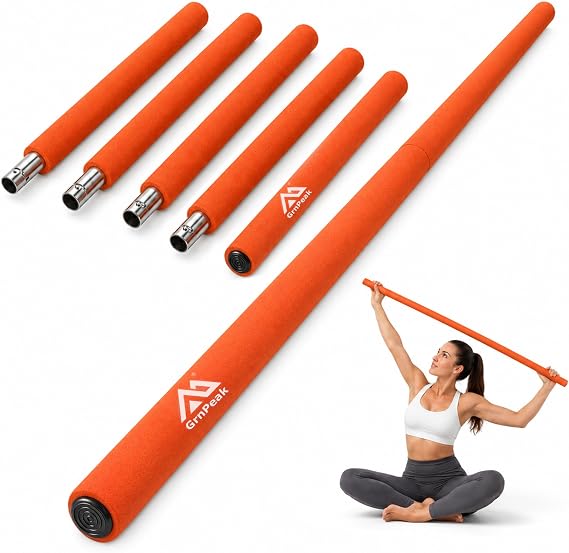 Yoga Stick 59Inch with 3 Adjustable,Threaded Stable Alloy Steel for Fitness