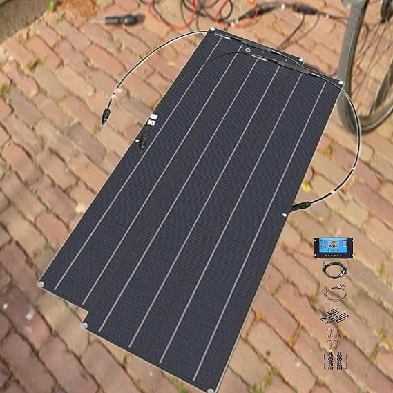 200W Flexible Solar Panel with High Efficiency Solar Modules, IP68 Waterproofing, for Off-Grid Solar Panel Kits, PV Charging, Power Kits & Ecosystem,BlackSolarpanels
