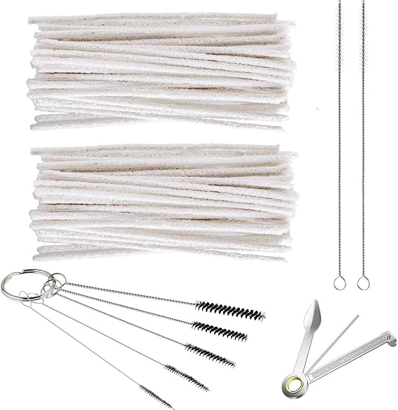 Pipe Cleaners Tool Set 100 pcs Pipe Cleaners Crafts 1pc Pipe Tamper Reamer 1pc Mini Nylon Brush Set and 2pcs Drinking Straw Cleaning Brushs