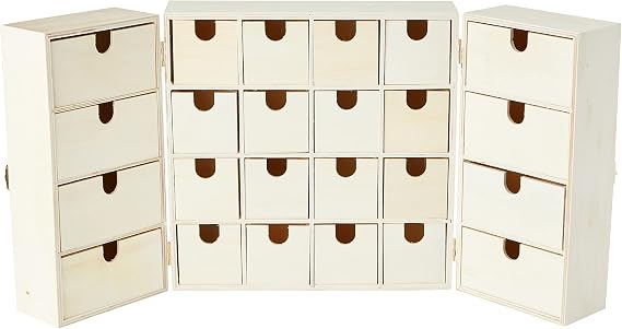 Artemio Advent Calendar To Decorate Triptych, Wood, 55 x 28 x 6.5 cm, 55 x 6.5 x 28 cm, 14002225