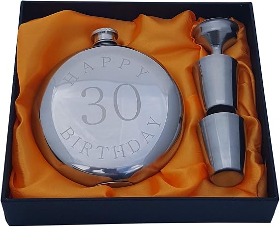 Happy 30th Birthday Flask Gift Set