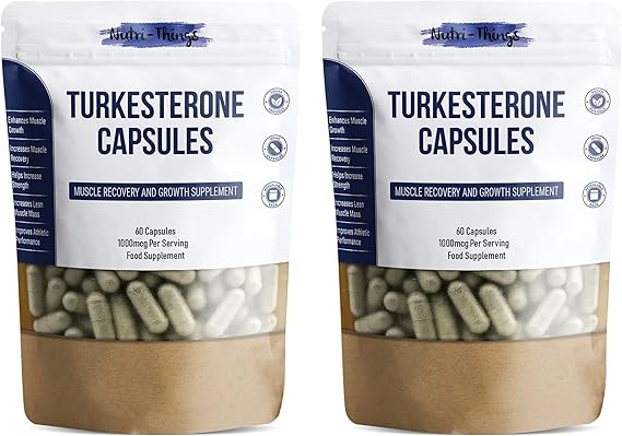 Turkesterone Twin Pack (2 x 60 Capsules) | Muscle Recovery and Muscle Growth Supplement | Max Strength 1000mg Per Serving | 120 Capsules