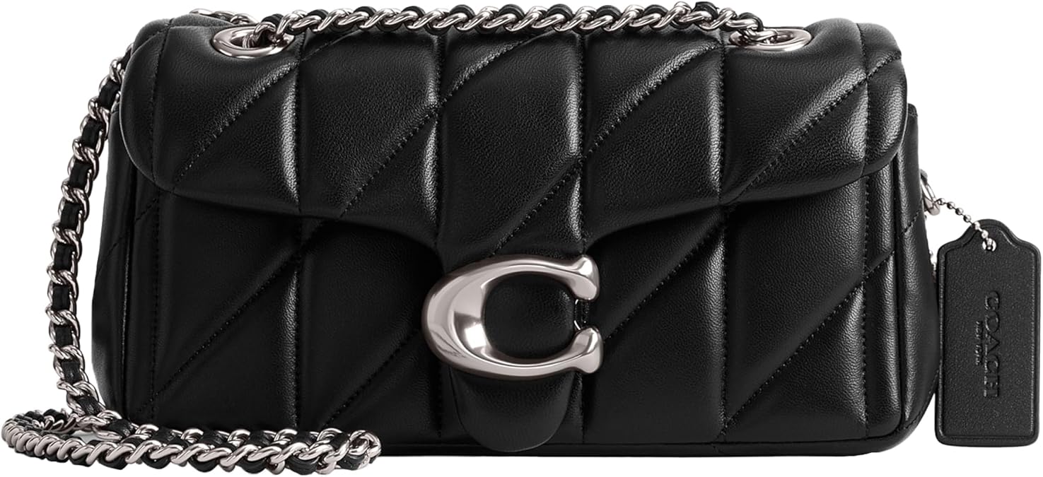 COACH Women's Pebble Tiger Bag Handbag, Black, One Size