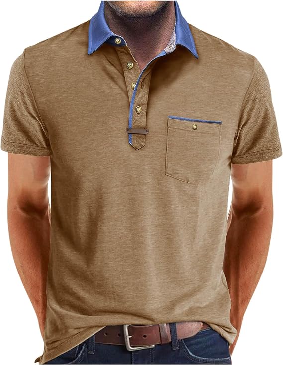 Big and Tall Polo Shirts for Men Summer Fashion Short Sleeve Business Casual Shirt Loose Fit Gym Workout Tee Tops