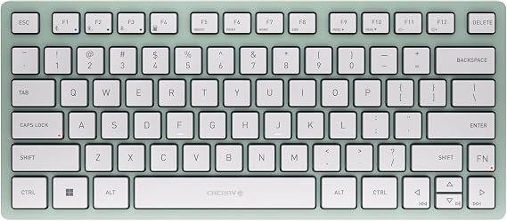 Cherry KW 7100 Mini Multi Device Compact Wireless Keyboard with Bluetooth. (Agave Green)