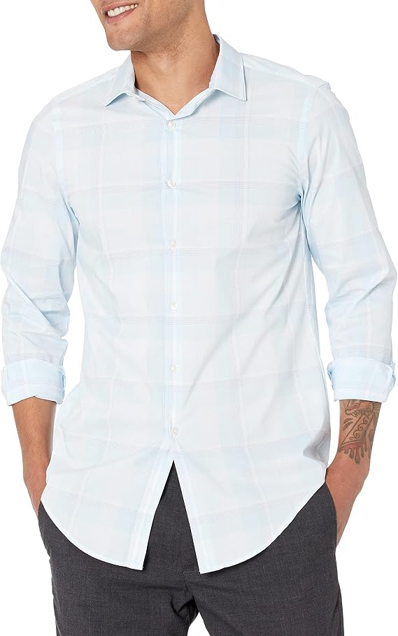Van Heusen Men's Dress Shirt Flex Collar Slim Fit Check