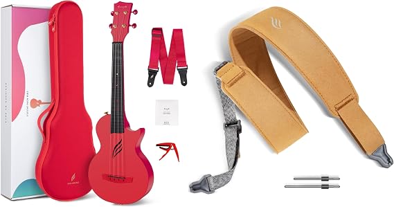 Enya Concert Ukulele Nova U 23 Carbon Fiber Travel Ukulele with Beginner Kit & enya Magnetic Strap