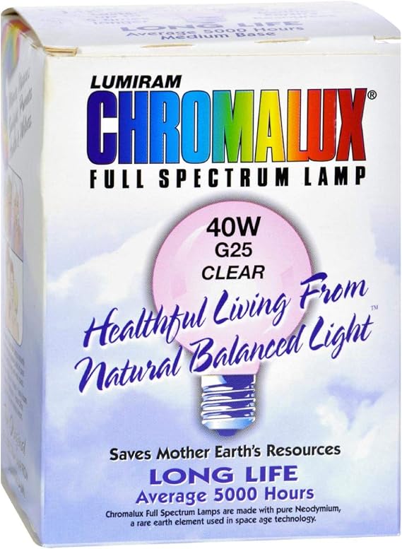Chromalux - Chromalux G25 40w Clear Lamp, 40w, 1 bulb