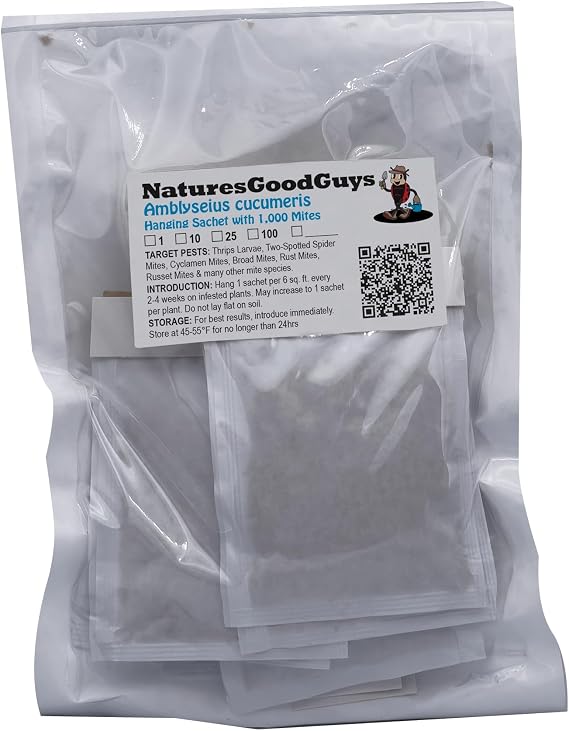 NaturesGoodGuys - Amblyseius cucumeris - Slow Release Hanging Sachets (10 Sachets with 1,000 Mites)