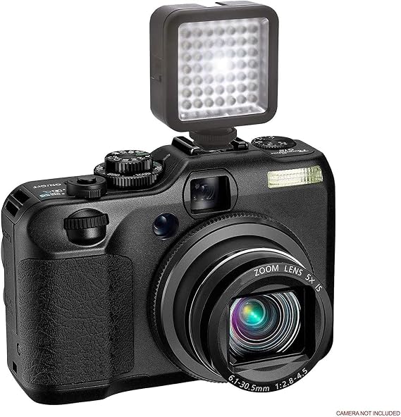 Miniature LED Light for Canon PowerShot SX740 HS (Includes Bracket for Mounting) Includes Shoe Bracket