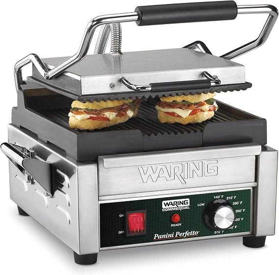 Waring Panini Press with 9.75" x 9.25" Cooking Surface & 208V