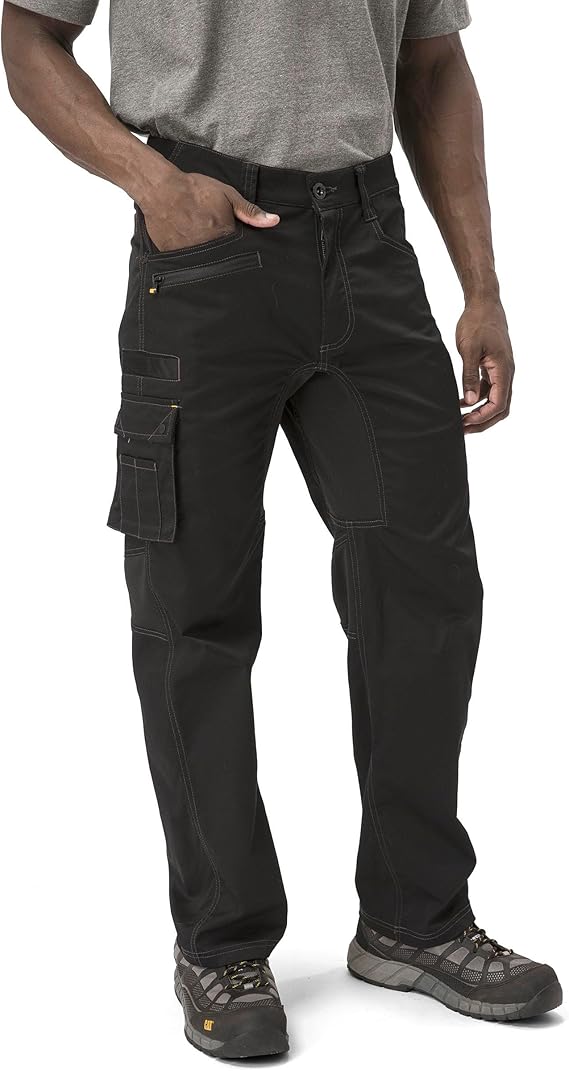 CAT Men's Operator Flex Work Pants Featuring Stretch Fabric, Cargo Pocket, and Bootcut Leg Opening Work Utility Pants