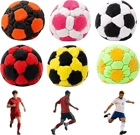 Hand-Made Knitted Footbag, Knitted Hacky Sack Dirtbag Set, Assorted Foot Bag Crochet Hacky Sacks for Adults, Colorful Juggling Balls for Beginners, Handwoven Toss Pack