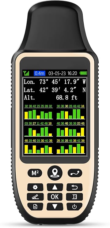 ZL660 Land Surveying Equipment, Intuitive Operation Handheld GPS for Surveying with 6 Satellites, 3.2" Color Screen,7 Methods for Measuring Land Area, Distance,Slope and Save Coordinates Point