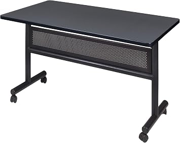 Kobe 48" Flip Top Mobile Training Table with Modesty- Grey