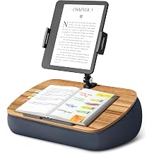 ERGONOV Lap Cozy Kindle Pillow Stand for Bed with Adjustable Arm, 360° Tablet Holder, Fits 4.7"-13" Kindle, iPad, Phone, Lap Desk for Hands Free Reading in Bed, Couch, Sofa,Gray