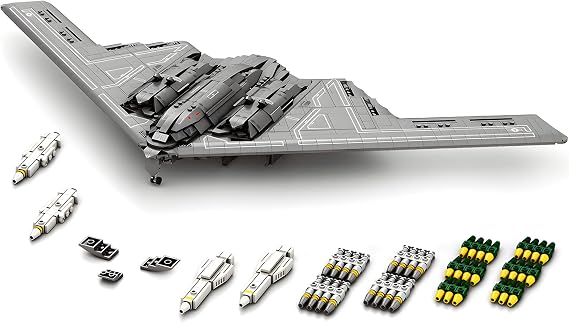 Fighter Jet Building Block Set, B2 Bomber Military Plane Toy for Teen