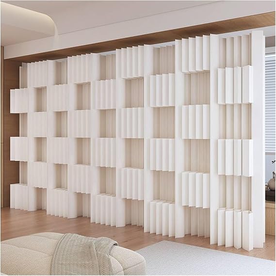 Paper Temporary Wall - Retractable Portable Accordion Wall Divider, Modern Decorative Folding Room Divider Screens Possible, Room Partitions and Dividers Freestanding for Office