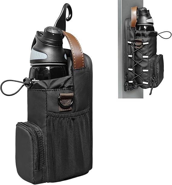 Magnetic Gym Bag for Men and Women, Magnetic Water Bottle Holder for Gym, Small Gym Bag, Gym Gifts for Women and Men (Black-brown,lt;40 OZ)