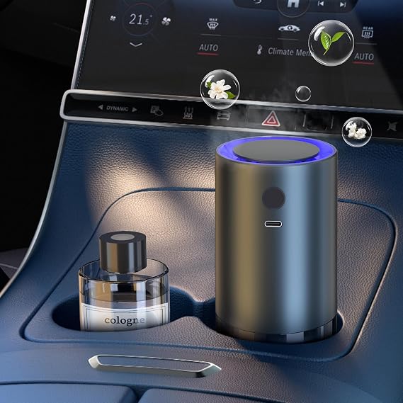 Smart Car Air Freshener, Car Air Freshener Diffuser with 100ml Perfume, Auto On/Off Intelligent, Rechargeable Aroma Diffuser,Auto Two Spray Modes, Cologne Scent, Light Fragrance Type (Cologne)