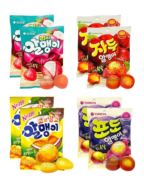 [8 PACK]Fruit Peelable Candy - 4D peelable Gummies, 10.16oz(288g) Rich 4 Fruits Flavored Jelly Fruit Peelable Candy - Soft Texture 4D peelable Gummies Jelly Filled Gummies, Gluten Free Korean Snacks, Sweet Crystal Fudge for Party Father's Day Gifts 36g X 8pack Packed