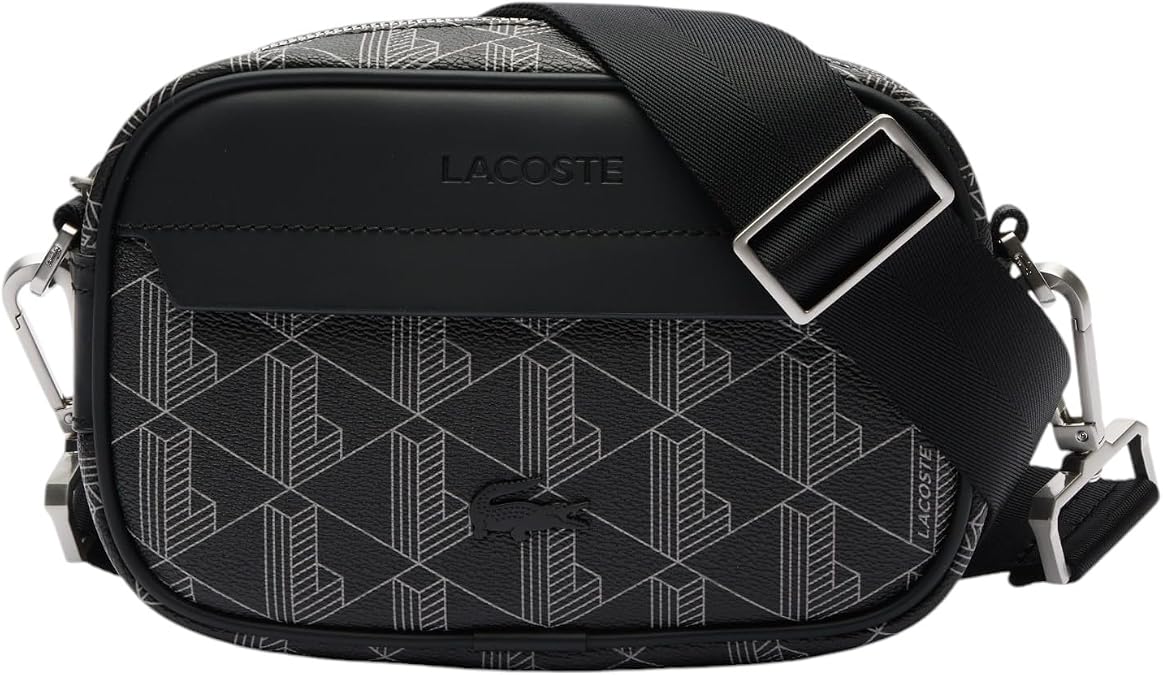 Lacoste Men's Blend Concept Reporter Bag Cross Body, Black, ONE US
