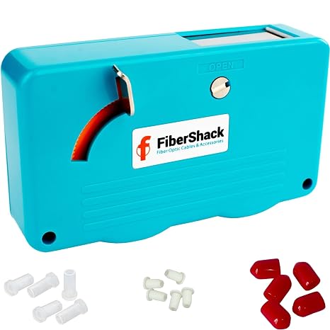 Fibershack - Fiber Optic Cleaning Box. 1.25mm LC Fiber Cleaner & 2.5mm SC Optical Cables and Port Cleaner - 500+ use Optical Connector Cleaning Tool is a crucial Addition to your Kit