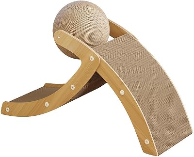 Indoor cat Scratching Board, cat Scratching mat with sisal Ball on top and Double-Sided Thickened Corrugated Cardboard for Cats to Entertain Themselves or for Multiple Cats to Play at The Same time