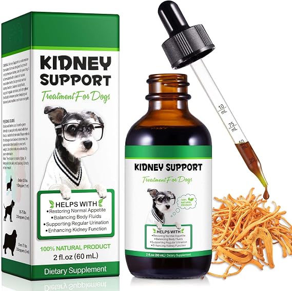 Kidney Support for Dogs, Dog Kidney Treatment Support Urinate Regularly, Strengthen Kidney Function,Increase Immunity, Herbal Supplement Supports Healthy Kidney Function- 60ml/2fl.oz