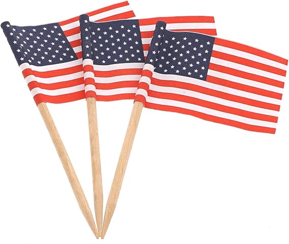 Royal American Flag Picks, Package of 100