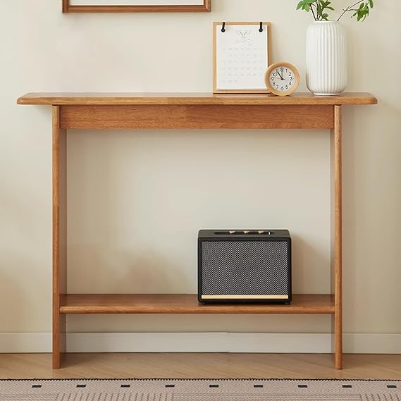 Farmhouse Console Table,Sofa Table Behind Couch,Space-Saving,for Entry Way,Hallway,Couch, Living Room,Kitchen,Foyer,Rustic Brown,No Assembly Required