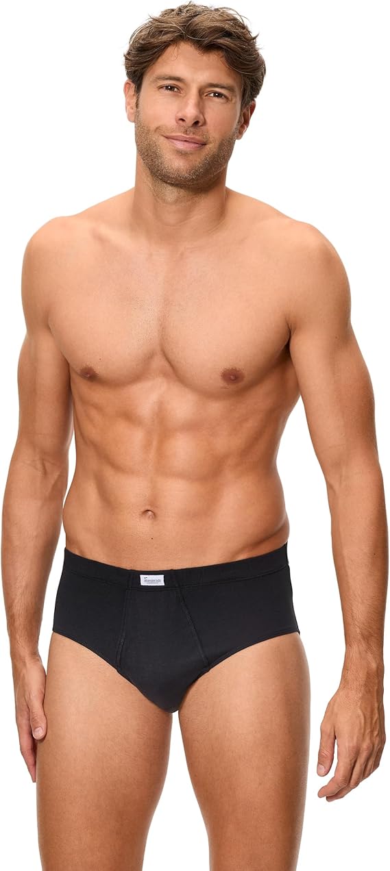Abanderado - Mens Briefs Classic Underwear Zip Fly 100 Cotton - Noir, 56/XL