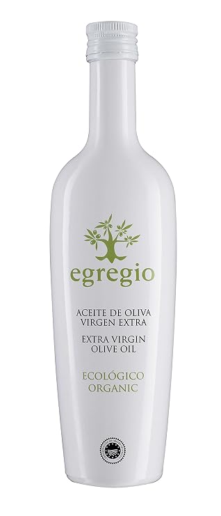 Oleoestepa Egregio Organic Spanish Extra Virgin Olive Oil from Andalusia | Varietal Blend | 0.5 Liter (16.9 Ounce) White Painted Bottle