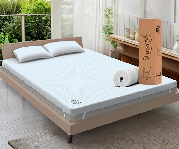 Sleepy Owl 2 Inch Gel Memory Foam Mattress Topper, Double 135x190