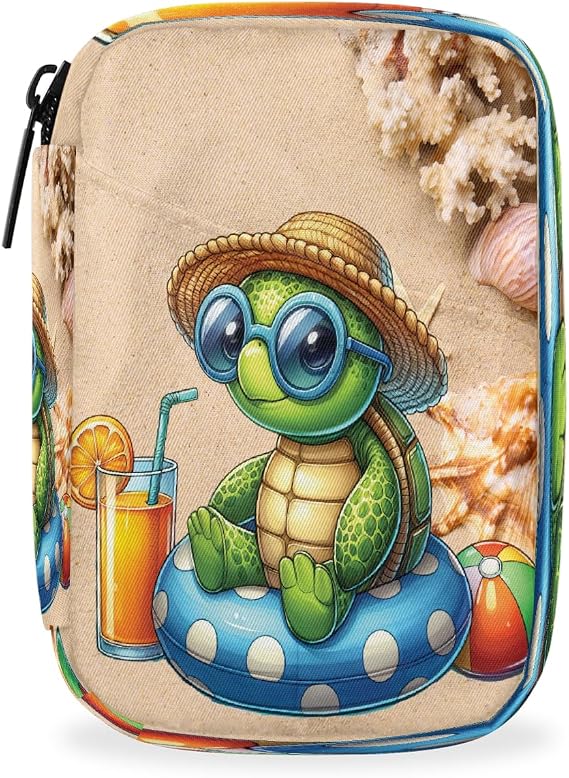 Animal Turtle Cute Pill Case Travel Pill Organizer Weekly 7 Day Portable with Zipper Medicine Box Pill Case for Vitamins, Birth Control,Fish Oils,Medication, Supplements