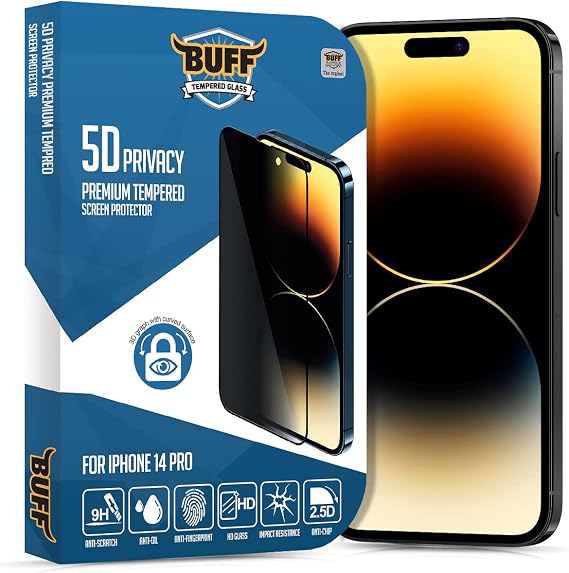 Buff iPhone 14 Pro 5D Privacy Ekran Koruyucu