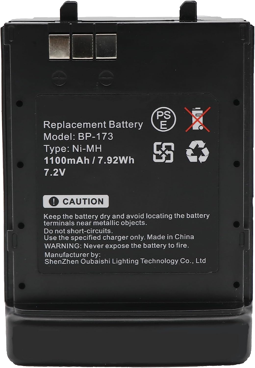 Replacement Battery for IC-T7 IC-T22 IC-T22A IC-T22E IC-W31 IC-W31E IC-W32 IC-W32A IC-W32E IC-T42 IC-T42A IC-T42E IC-Z1, fits Part no BP-173 BP-180