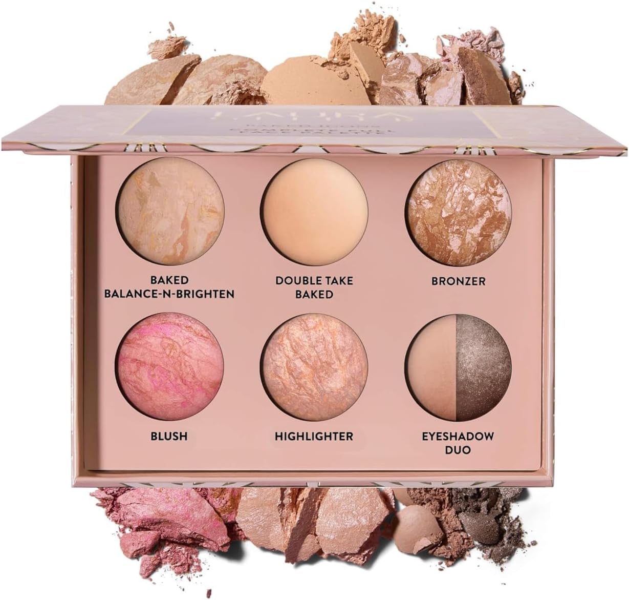 LAURA GELLER Baked Icons Complete Full Face Palette, Fair | All-in-One Makeup Palette with Baked Foundations, Blush, Bronzer, Highlighter, Eyeshadows | Coverage for Mature Skin | Travel-Friendly