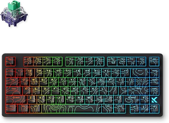 MCHOSE Jet 75 Rapid Trigger Keyboard 75% Percent, Hall Effect Black Topographic Gaming Keyboard, Wired RGB Custom Mechanical Keyboards with Magnetic Switch, PBT Keycaps, Black
