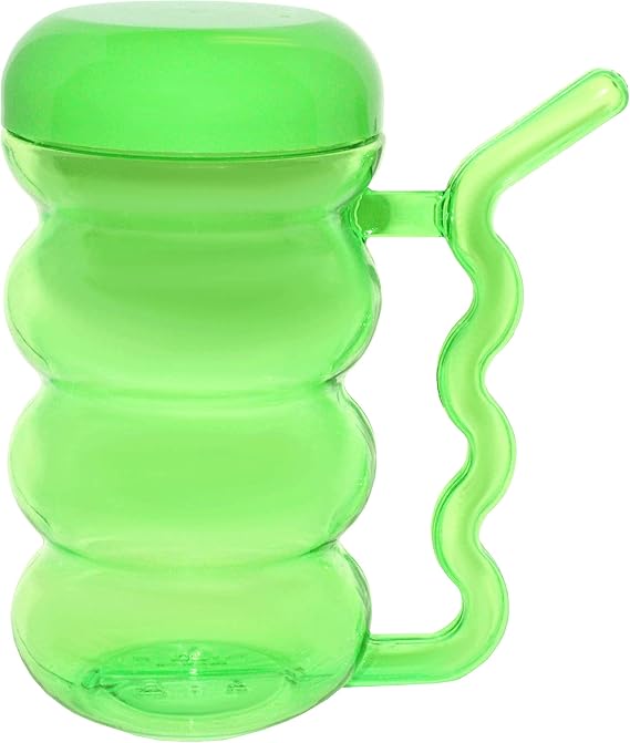 Rehabilitation Advantage Cup with Built-In Straw Handle, Green