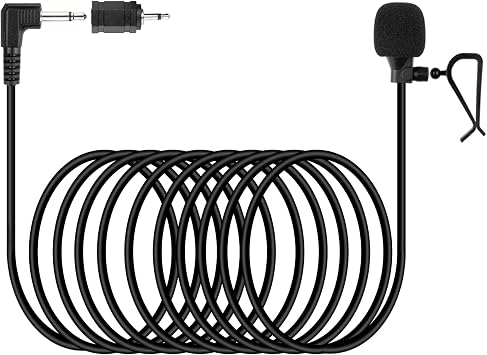 weishan 3.5mm Car Microphone 16ft External Assembly Mic Replacement for Boss JVC Sony Pioneer Vehicle Head Unit Enabled Stereo Radio CD GPS DVD with 2.5mm Adapter