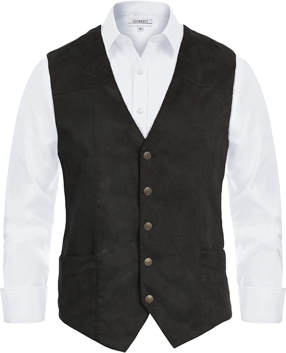 Gioberti Men's 5 Button Faux Suede Vest