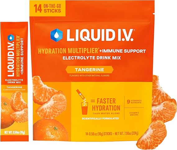 Liquid I.V. Hydration + Immune Electrolytes, Tangerine, 14 Count