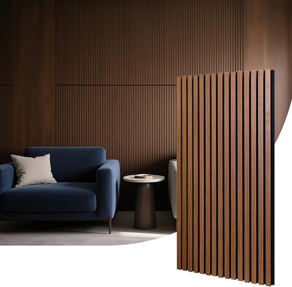 4-Piece Wood Slat Panels for Wall,47.2" x 23.6" Wood Panels Acoustic Panel Soundproof Wooden Paneling for Interior Wall Decor(Teak)