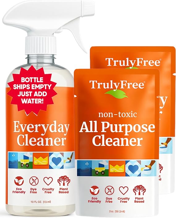Truly Free Multi-Purpose Cleaner Spray - 16oz Bottle + 2 Fills, 3oz ea.