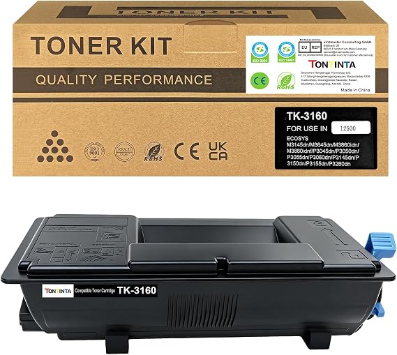 TK-3160 TK3160 1T02T90NL1 Compatible Toner Cartridge 12500 Pages Black for Kyocera P3045dn P3050dn P3055dn P3060dn P3145dn P3150dn P3155dn P32 60dn M3145dn M3645dn M3860idn M3860idnf Printer