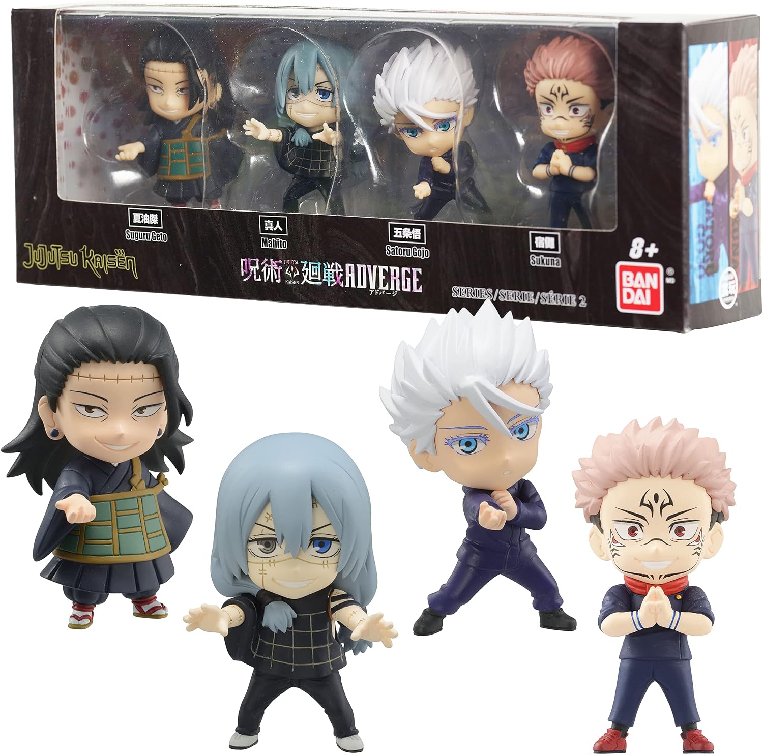Bandai Namco - Jujutsu Kaisen Adverge Figure Box Set D Satoru Gojo, Ryomen Sukuna, Suguru Geto, Mahito, Bandai Adverge Figure Box Set