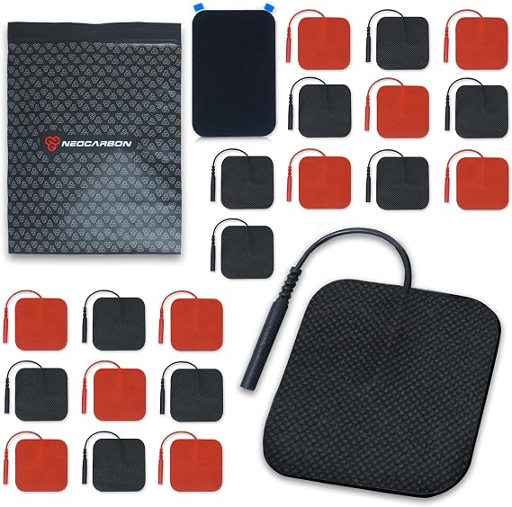 NEOCARBON Reusable Electrode Pads for TENS Pro Unit, Replacement, Mix